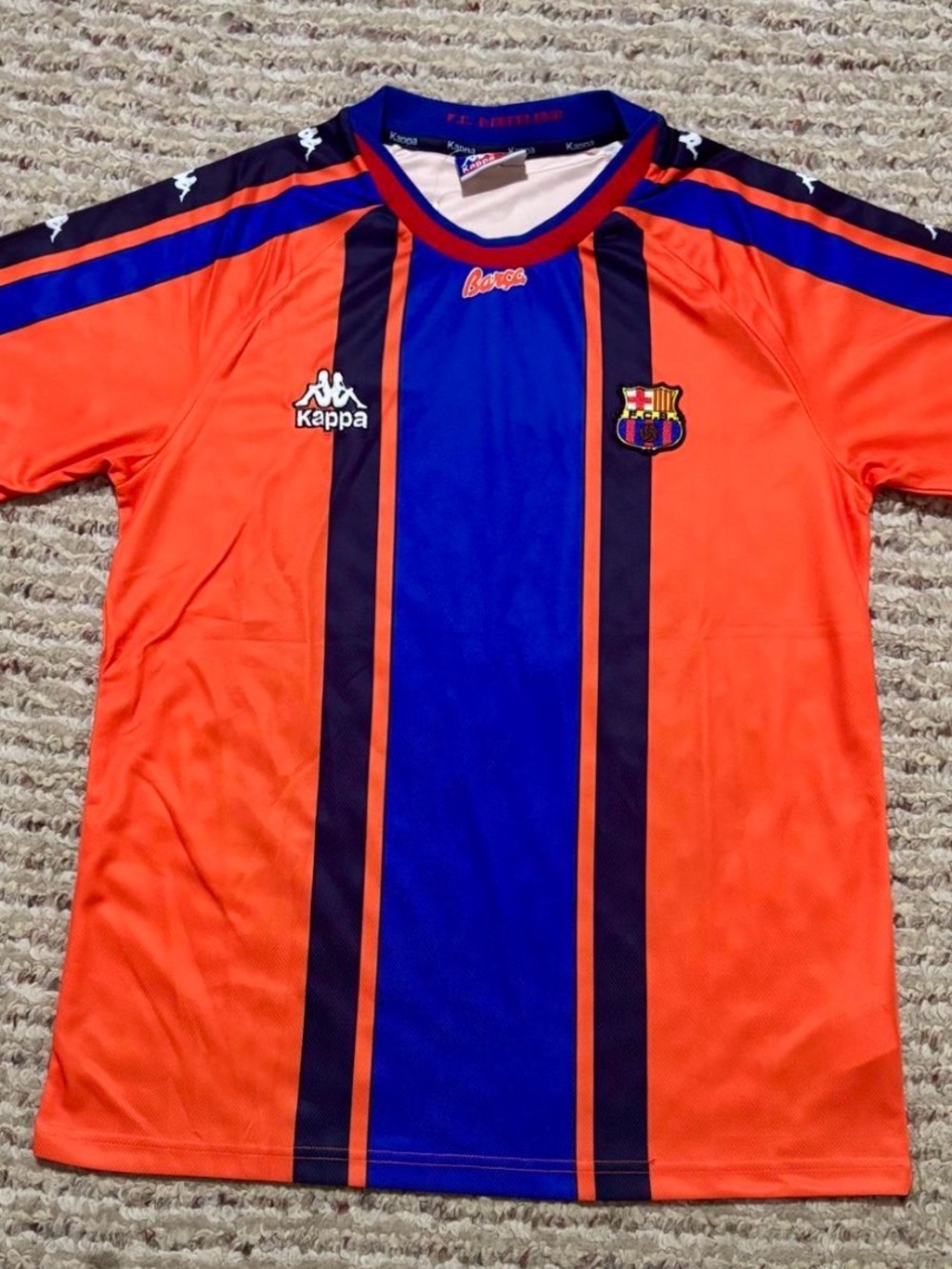 Kappa FC Barcelona Orange & Blue Soccer Jersey